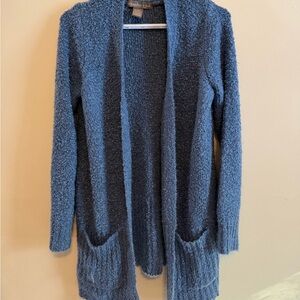 Cozy Blue Open Front Cardigan